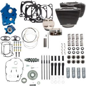 77 Cycles S&S CYCLE P/N 310-1058A 124" Power Package Engine Performance Kit Gear Drive  Includes gloss black pushrod tubes