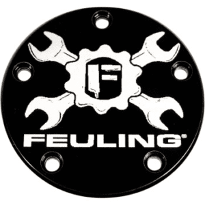 FEULING OIL PUMP CORP. Gear Cross Logo Points Cover - 5 Hole - Black 0940-1493 9124